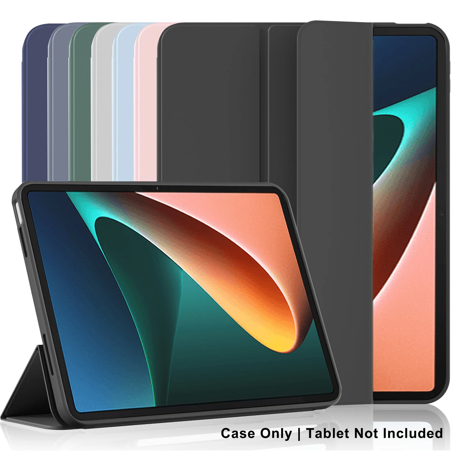Tri-fold Flip Case For Xiaomi Pad 5/Pad 5 Pro 11 inch 2021 Magnetic Stand PU Leather Protective Cover & TPU Soft Back Cover