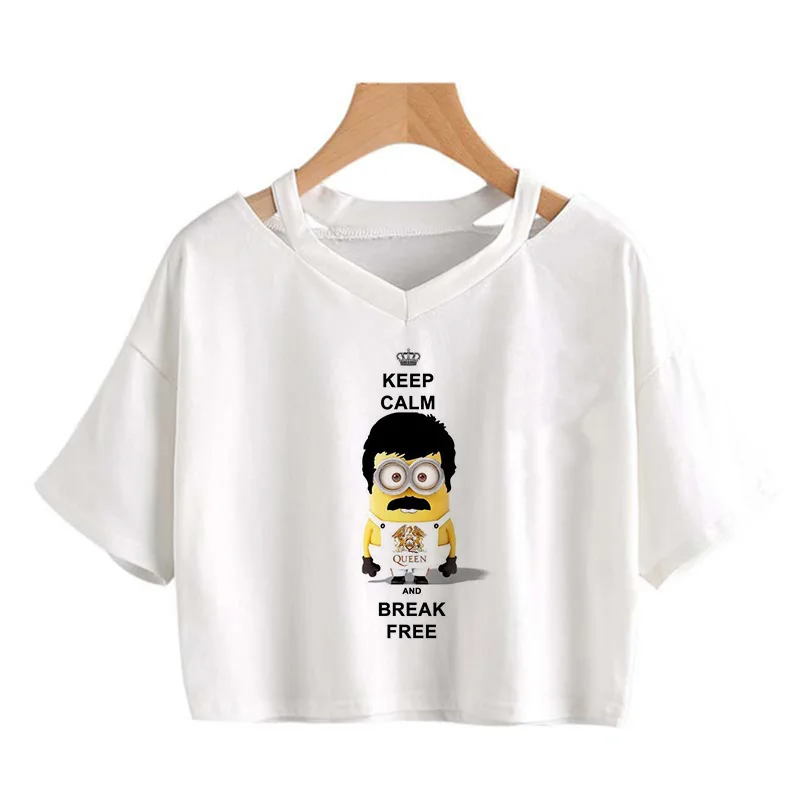 The Queen Band Freddie Mercury T Shirt Women Harajuku Fashion Crop Tops Tshirt Korean Style Ullzang T-shirt Camisa Mujer Female