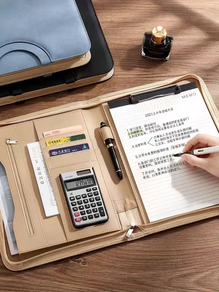 

Business Office Good Crafts PU Leather Document Folder With Handle