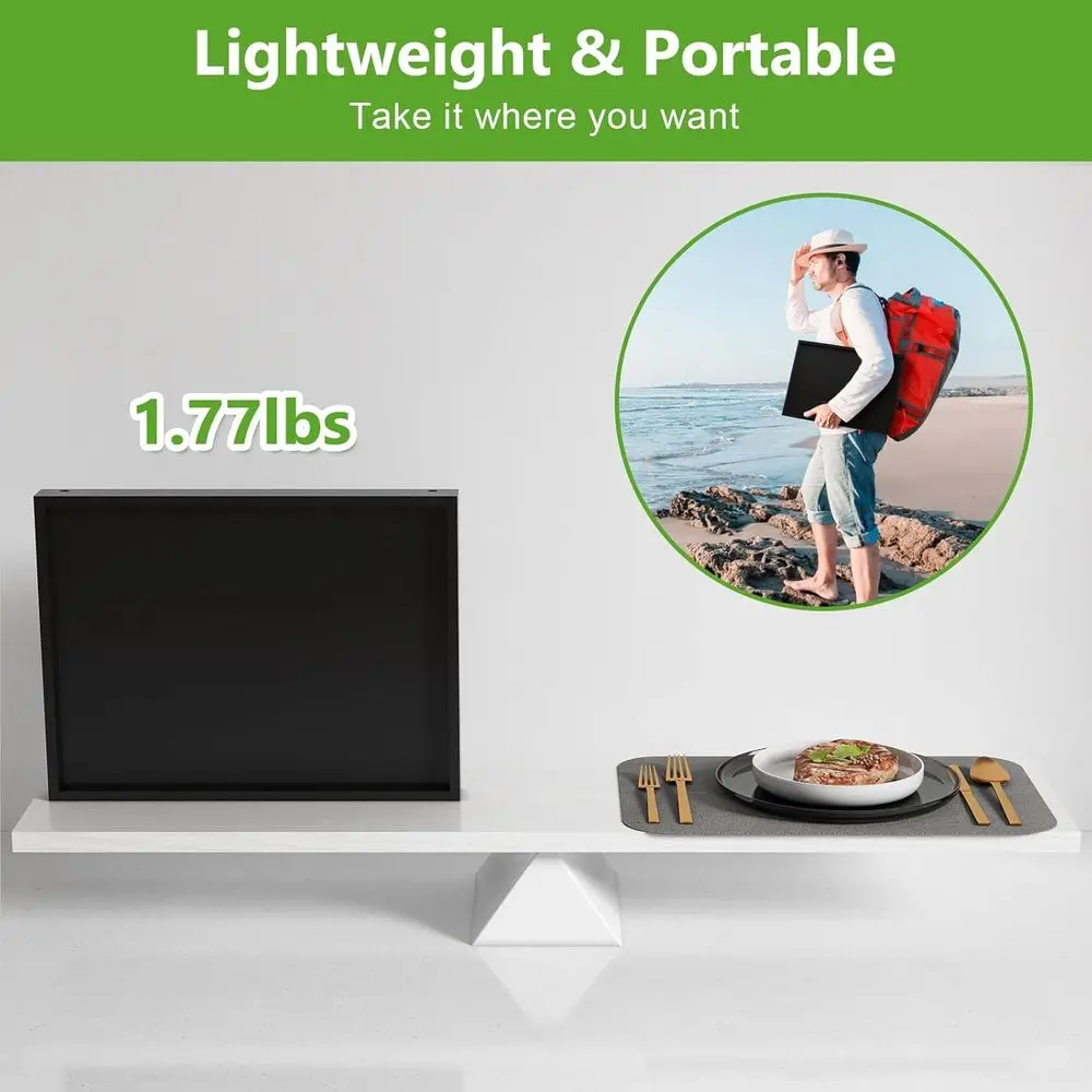 طاولة صينية سرير قابلة للطي من الخيزران، 4 عبوات من صواني تقديم سوداء للإفطار والوجبات الخفيفة واستخدام الكمبيوتر المحمول