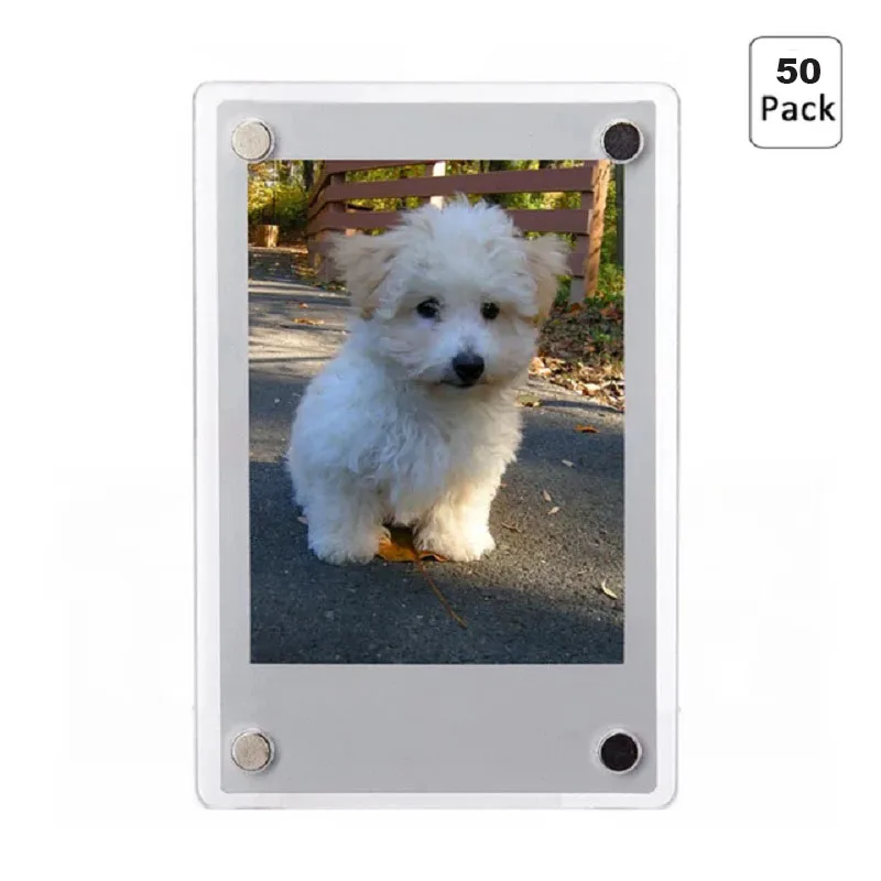 

50 Pack 3 Inch Acrylic Fridge Magnetic 2 Sided Photo Frame For Fujifilm Instax Mini 12 11 9 8 7s Instax Mini Film Photo Paper