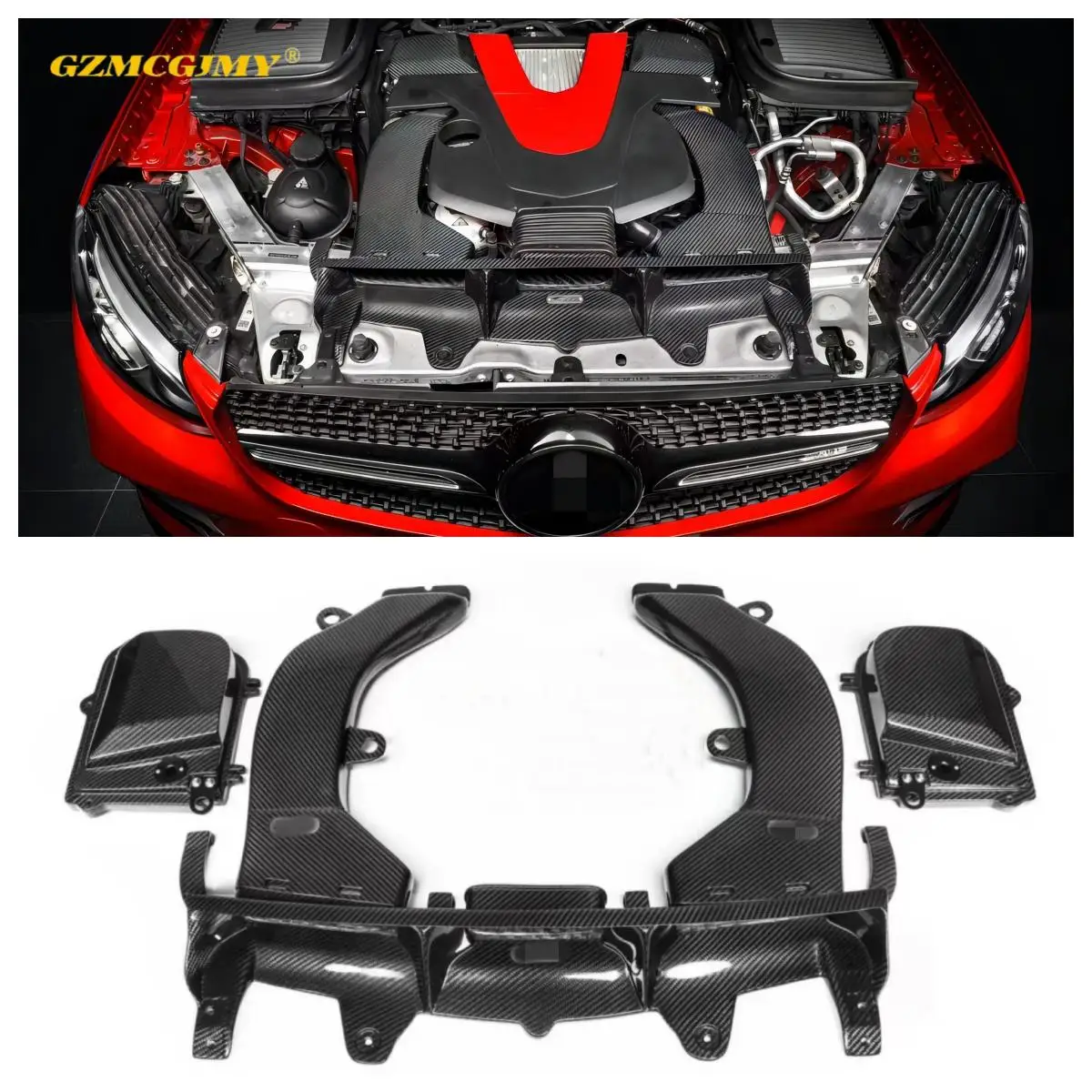 High Quality Car Engine Hood Decorative Cover Plate Suitable for Mercedes Benz GLC63S Engine Intake Box