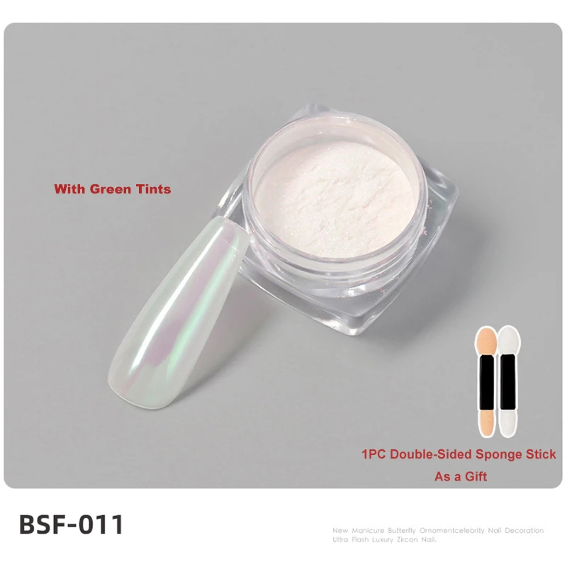 4 Colors Pearl White Aurora Borealis Moonlight Mirror Glitter Dust Pigment Powders for DIY Gel Nail Art Polish Makeup image 5