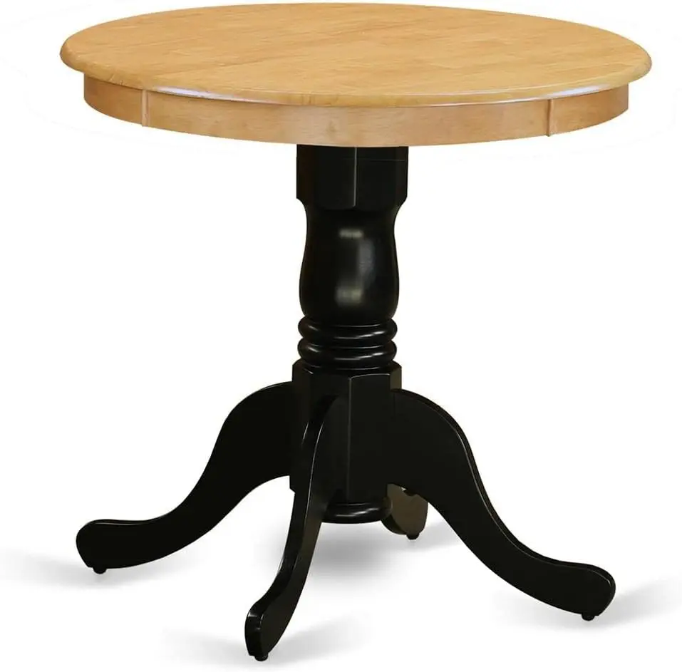 Round Kitchen Table Top com Pedestal Base, Oak Room Table, 30x30 Polegada