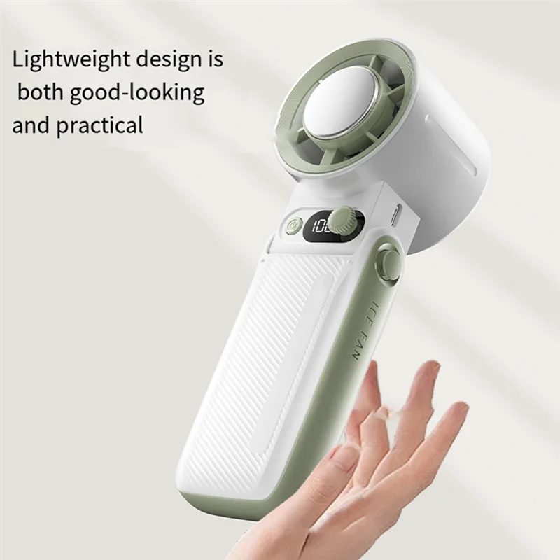 

-N21R Multi-Speed Portable Handheld Fan With Digital Display, Neck Hanging Mini Travel Cooler Ice Fan