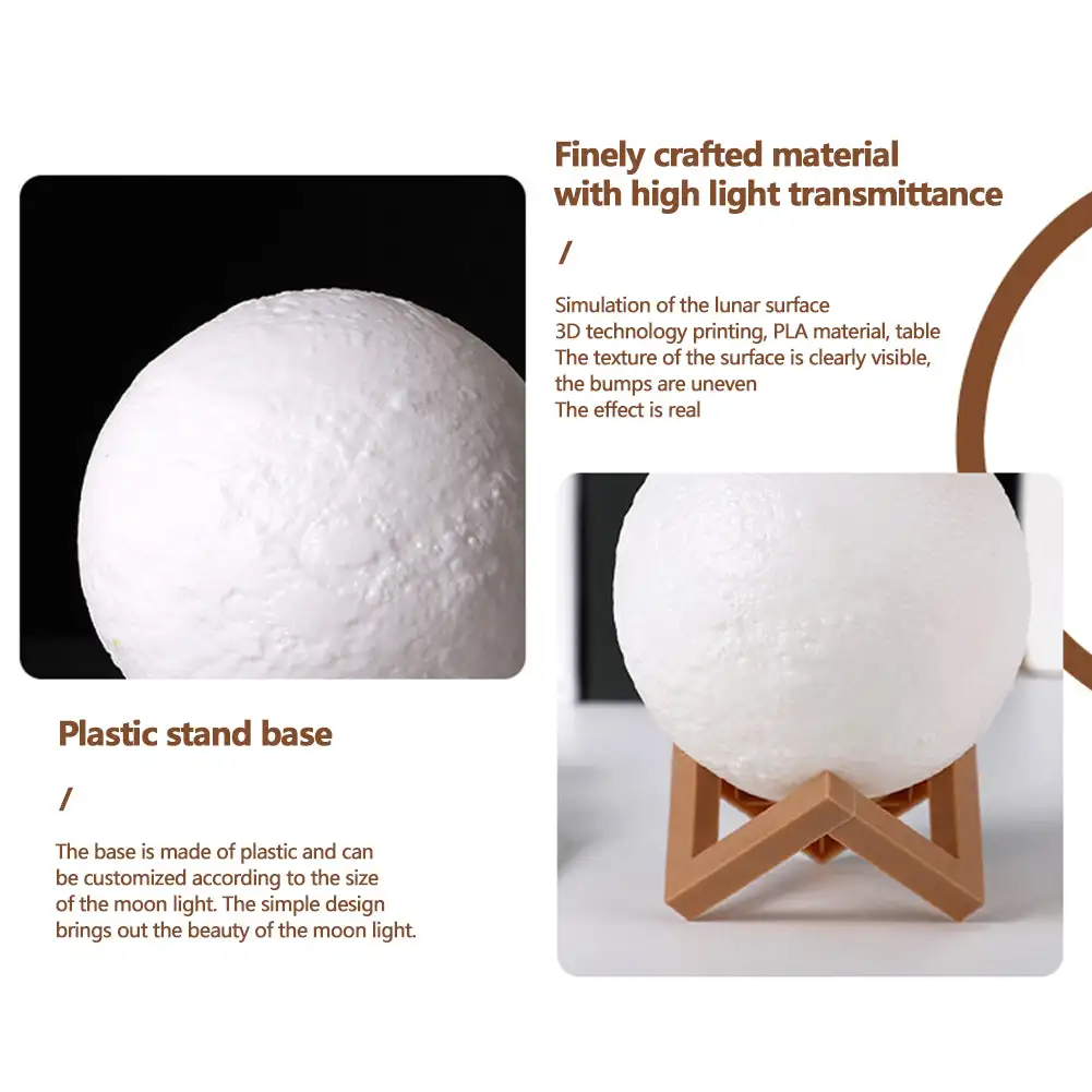 Moon LED Night Light para Home Decor, Decor de mesa, Quarto, Dormir, Natal, Decorativo, Criativo, Kids Gift