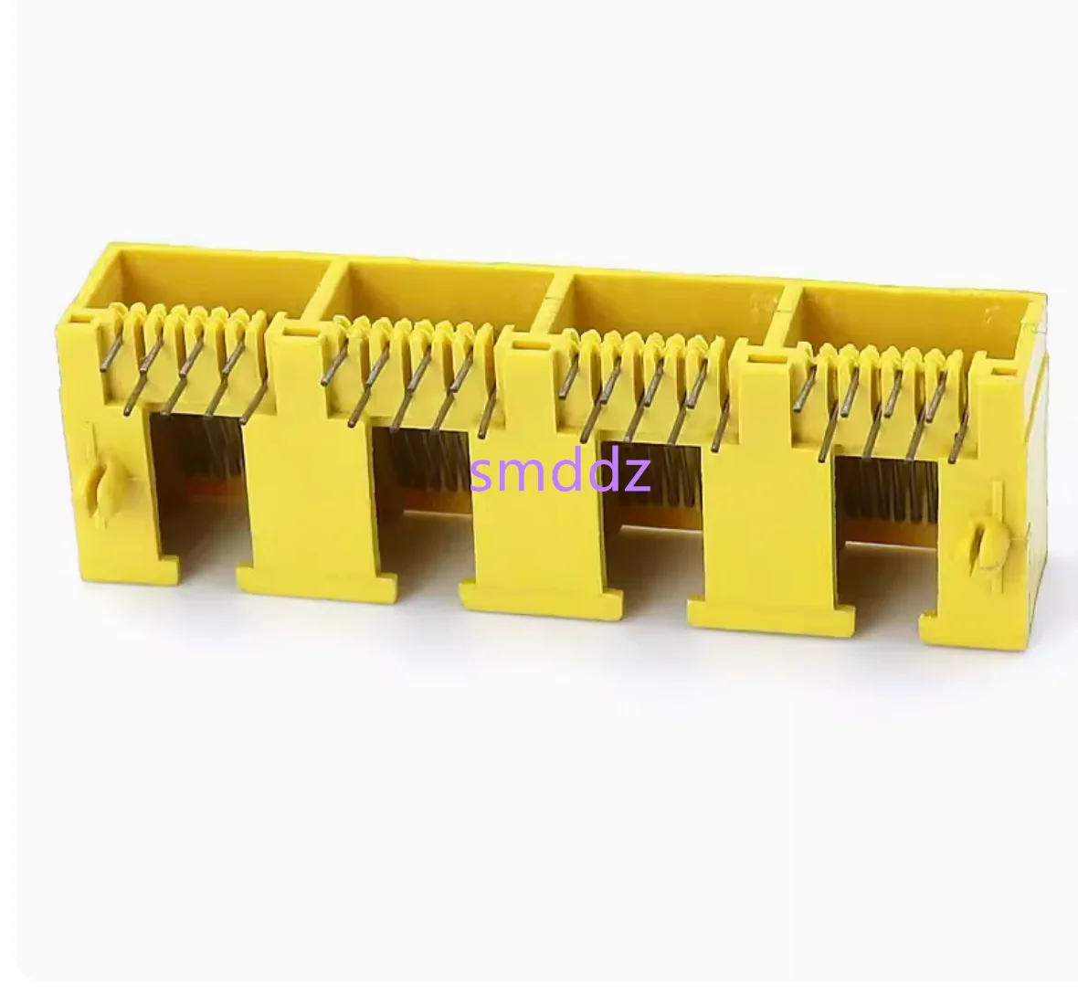 10pcs  RJ45 telephone network socket (4-port yellow mini network connector/socket optical cat network cable interface)