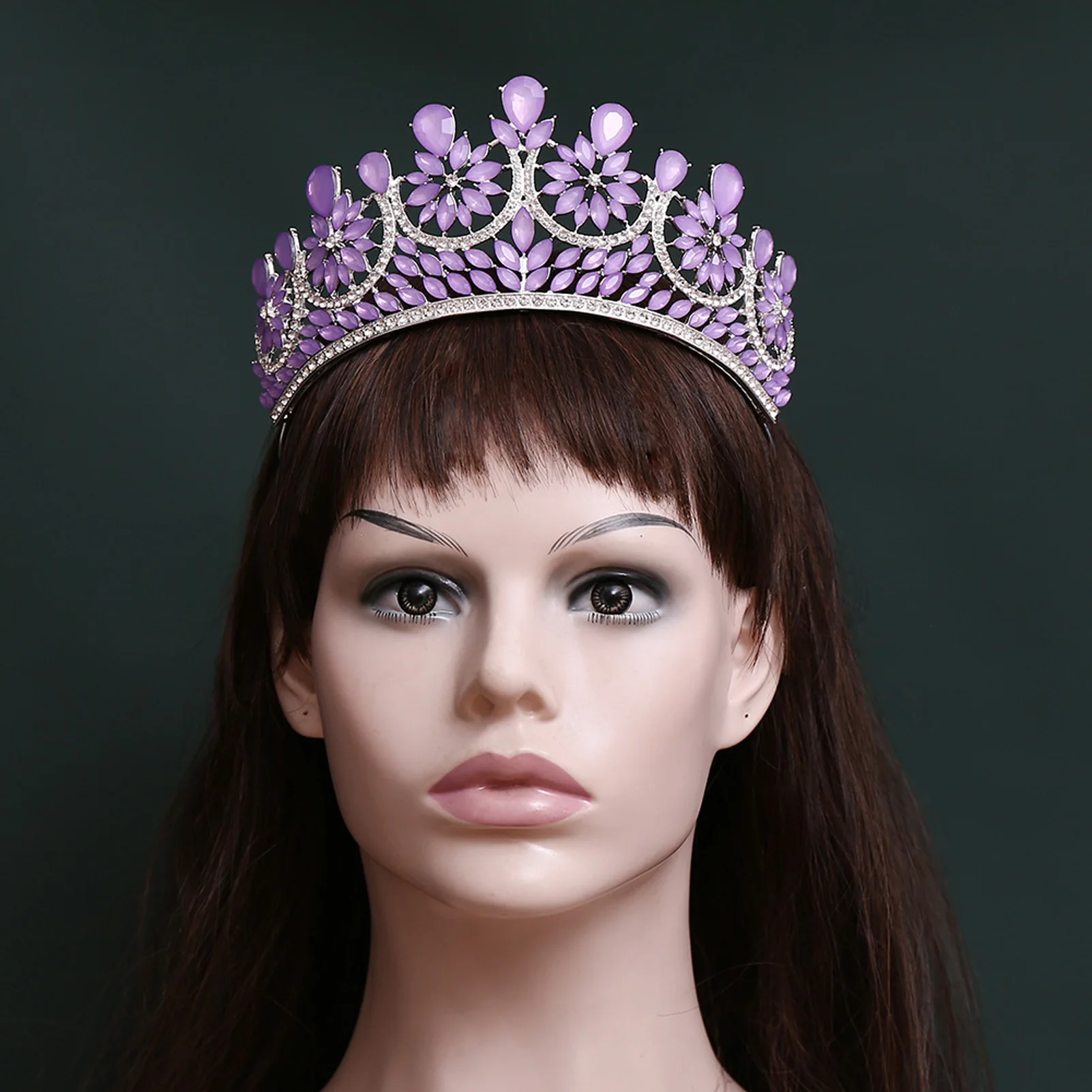 

Королевская королевская корона, блестящие повязки на голову со стразами, свадебные украшения для волос невесты, конкурс красоты, диадемы, женские повязки для волос на день рождения