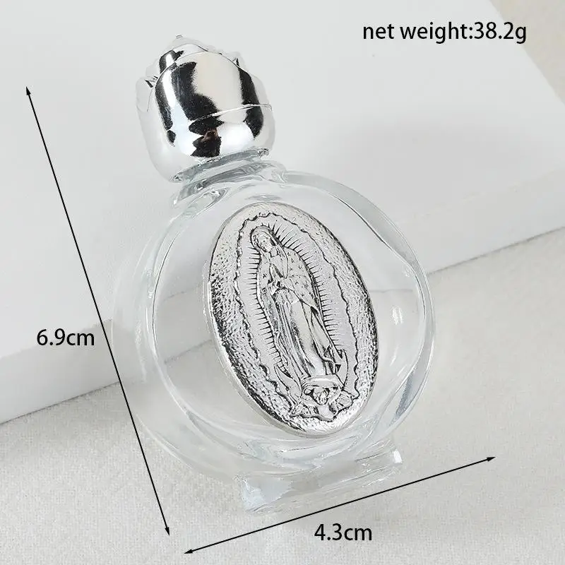 Empty Holy Water Jesus Bottle Religious Bottle Christian Baptism Supplies Refillable Portable Cosmetic Packaging Empty Bottle