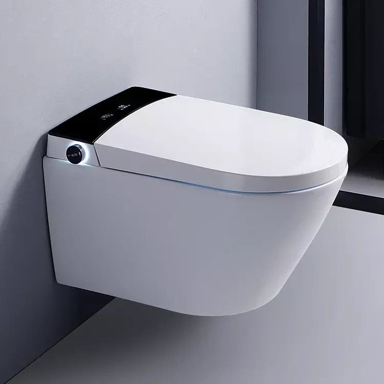 Bathroom Toilet,Product Eourapean Style Concealed Cistern Rimless Toilet WC Wall Hang Mount Electric Smart Toilet With Flush