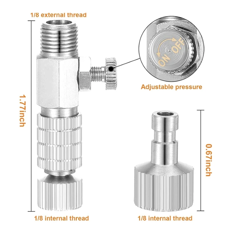 Juego de adaptadores para aerógrafo, Kit de desconexión de acoplamiento de liberación rápida, conector hembra, 16 piezas