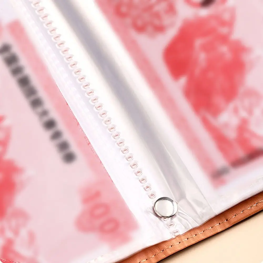 Soft Large Capacity Saving Money Binder Refillable Portable Cash Savings Handbook Waterproof Budget Storage Book Cash Envelopes