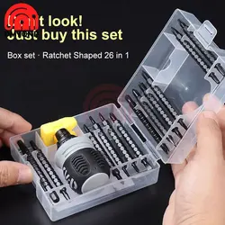 26 In 1 Carbon Steel Multi-functional Household Maintenance Tool Strong Magnetic Telescopic Screwdriver Ratchet Screwdriver Set