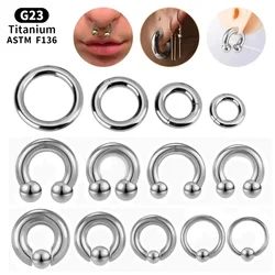 ASTM F136 Titanium PIERC Hinged Segment Hoop Earrings Large size Nose Rings 10G-6G 2.5mm-4mm Seamless Labret Lip Body Piercing