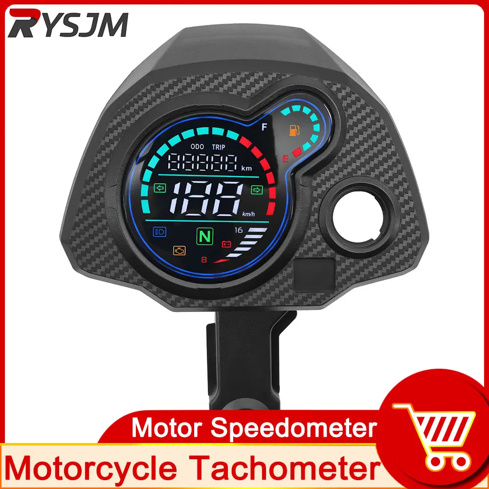 Digital Meter Motorcycle Tachometer Digital Speedometer TRIP ODO KMH LCD Odometer Voltmeter Oil Level Gauge For Honda Navi 110