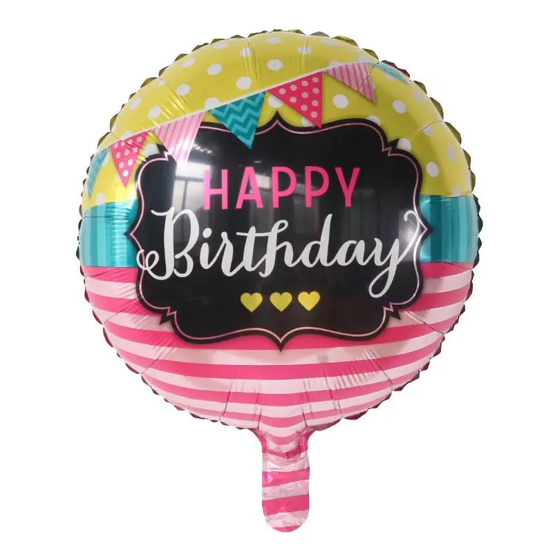 50pcs 18inch Round Foil Balloon Happy Birthday Inflatable Foil Helium Balloons Birthday Party Decoration Kids Toys Air Globos