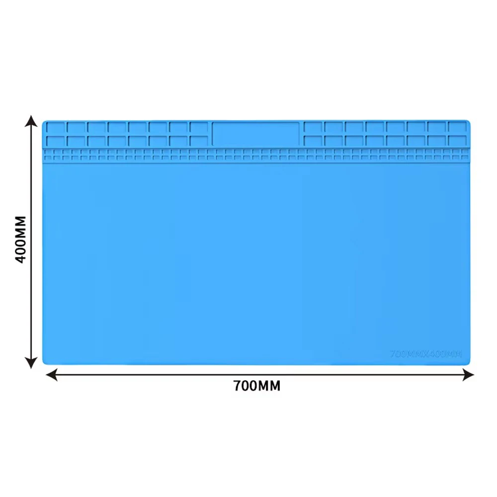 TE-713 Extra Large Phone Repair Mat Heat Resistant Silicone Work Pad for PCB IC Soldering and Electronics Maintenance