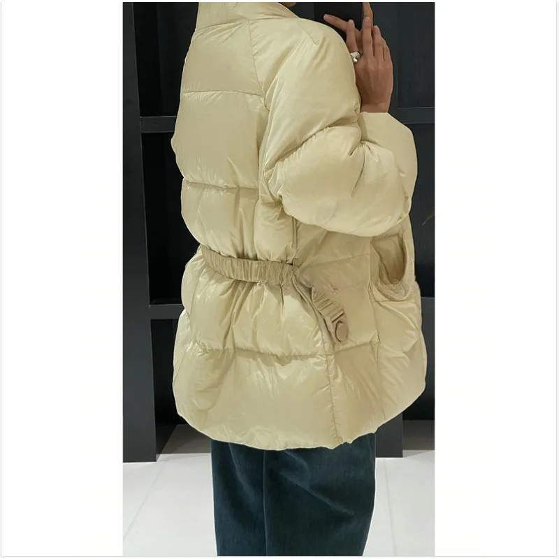 Tied Waist Cotton-padded Jacket Women's Casual Joker Bread 2025