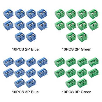 10 adet PCB dayanağı vida Terminal bloğu bağlayıcı düz Pin 2P 3P KF301 eklenmiş vida terminalleri blok bağlayıcı Arduino için