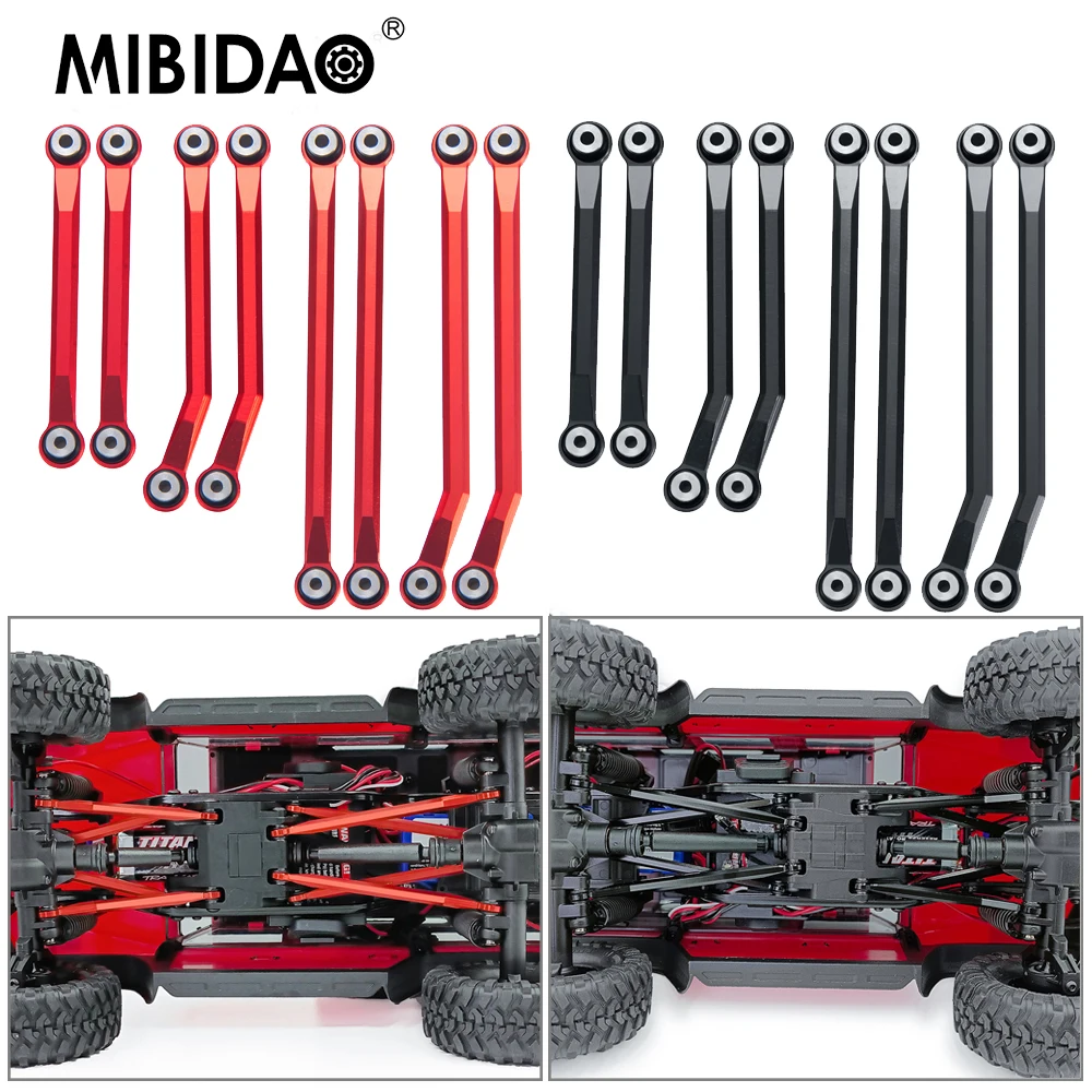 

MIBIDAO Aluminium Alloy Heighten Chassis Links Rods Set for TRX-4M Bronco Defender 1/18 RC Crawler Car Truck Model Upgrade Parts