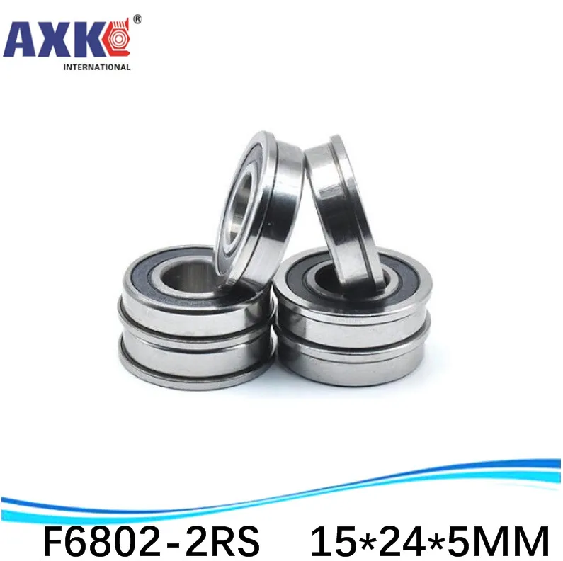 

10pcs free shipping High quality ABEC-3 Z2V1 flange bearing ball bearings F6802-2RS F6802 F6802ZZ 15*24*26*5*1.1 mm