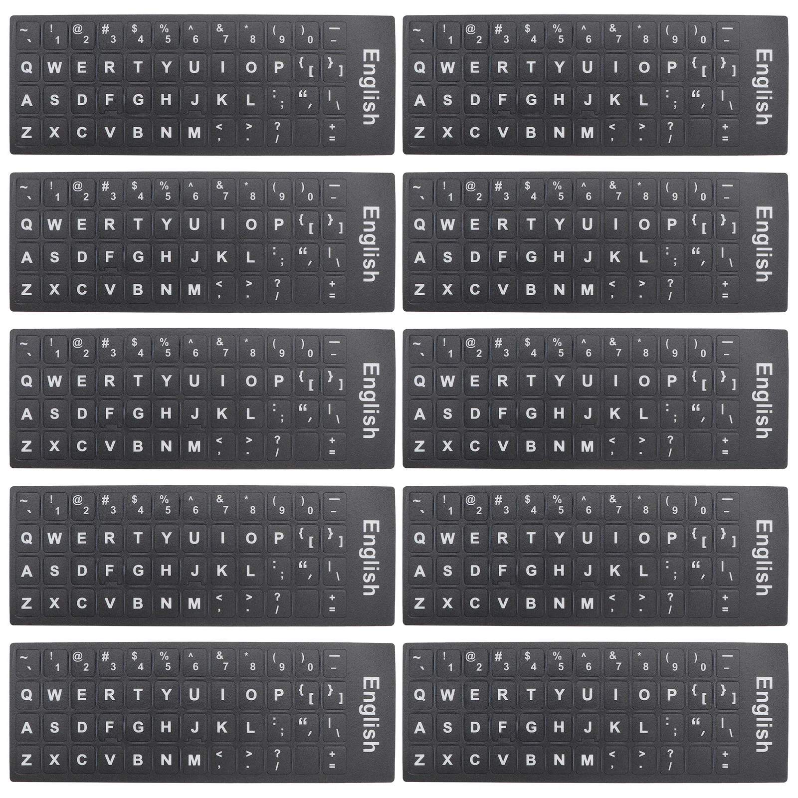 Home Office Layout - 10 szt. Naklejki na klawiaturę, wielojęzyczne,