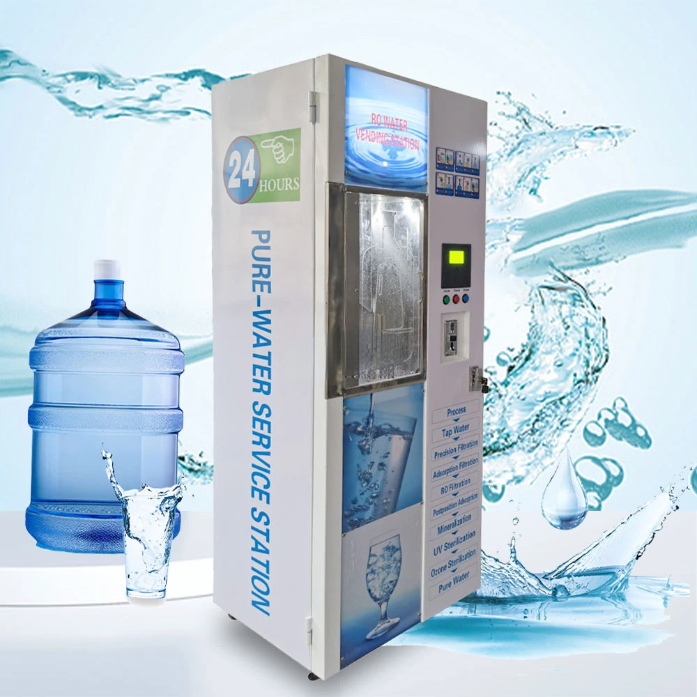 2023 400-800GPD Purified Water Vending Machine Reverse Osmosis Dispenser Water Vending Machine With Card Reader Option