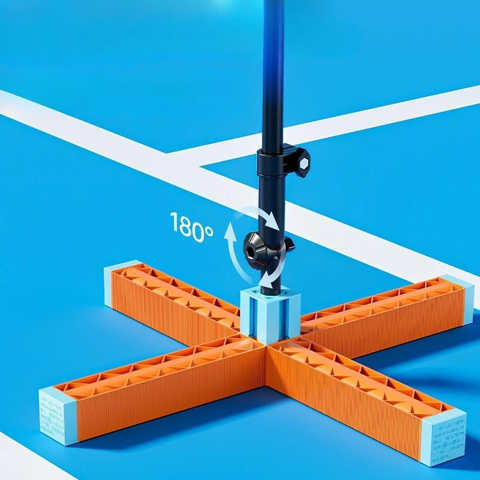 Badminton Training Device with Adjustable Telescopic Pole Elastic Return Base Portable Set for Indoor Outdoor Use