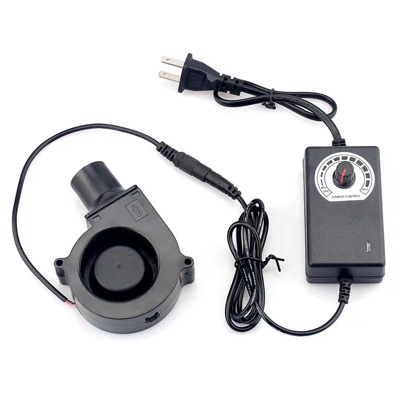 7530 9733 전력 가변 속도 컨트롤러가있는 송풍기 팬 바베큐 팬 공기 송풍기 피크닉 그릴 목재 스토브 요리 조절 가능