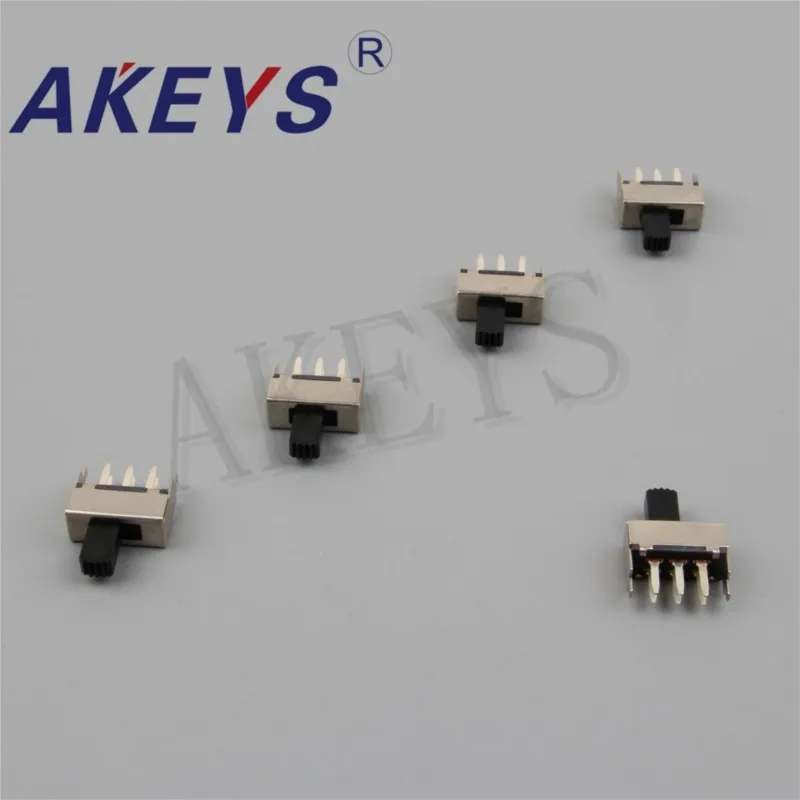 10PCS SS-22F12 2P2T-G5 Double pole double throw 2 position slide switch DIP 6 pin verticle type with 2 fixed pin