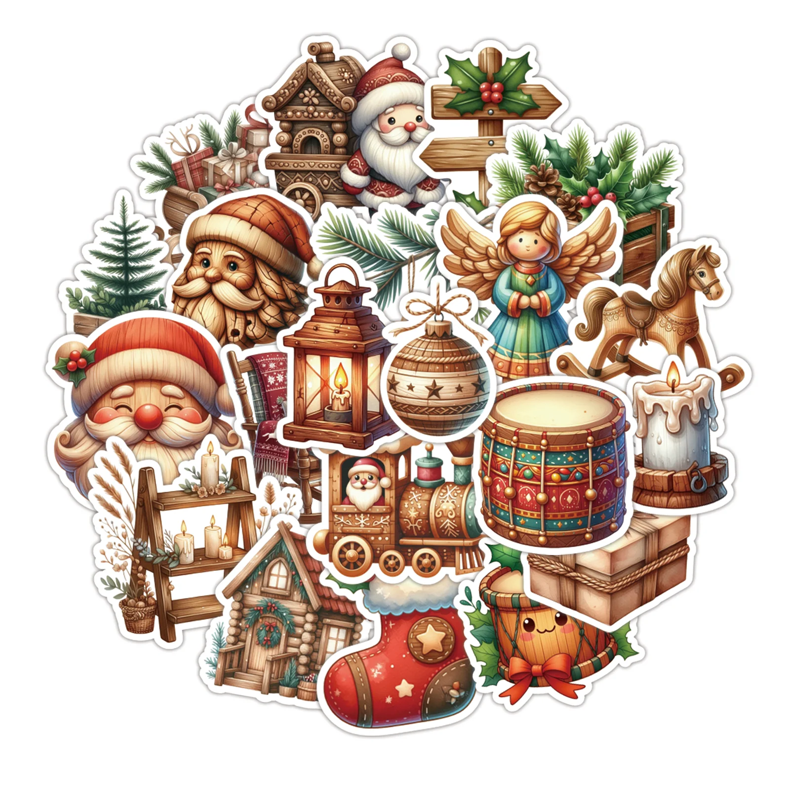 

50 шт., зимние рождественские тематические наклейки, сделай сам, скрапбук, планировщик, журнал, фоторамка, украшения для блокнота, сделай сам, художественный материал для рукоделия