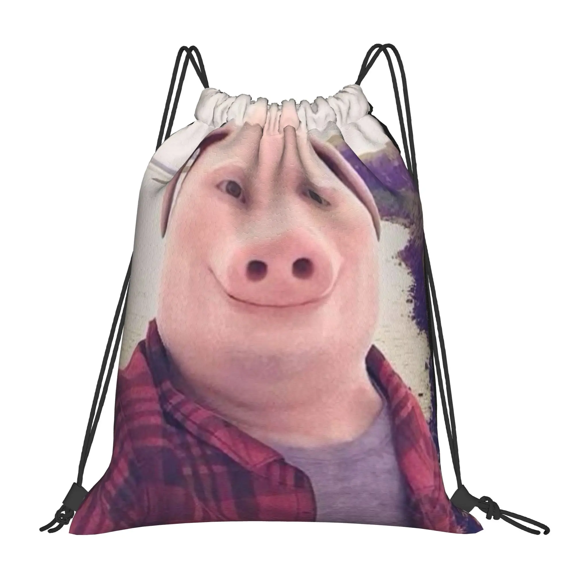 john pork is calling 6 John Pork Multi-function Pocket Men Women Storage Backpack Teenager Travel Bag Print Drawstring Bags