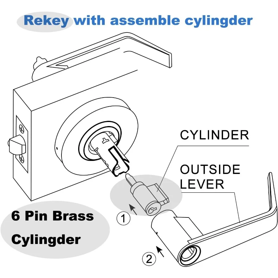 رافعة باب غرفة التخزين التجارية شديدة التحمل من الكروم الساتان مع مفتاح بمقبض مختلف لكل من اليد اليسرى واليمنى #4