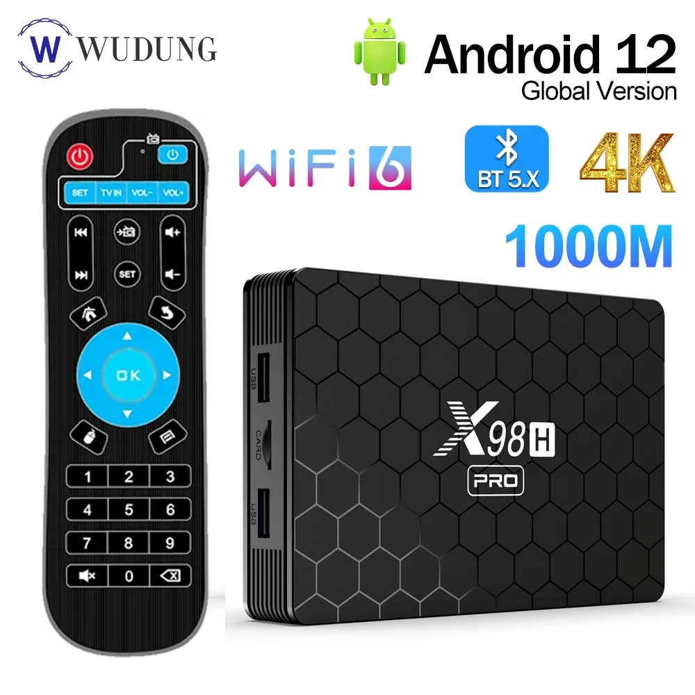جديد X98H برو أندرويد 12 الذكية صندوق التلفزيون H618 2.4G 5G Wifi6 4GB 64B 2GB16GB BT5.0 H.265 استقبال HD المدخلات مجموعة صندوق فوقي ميديا بلاير