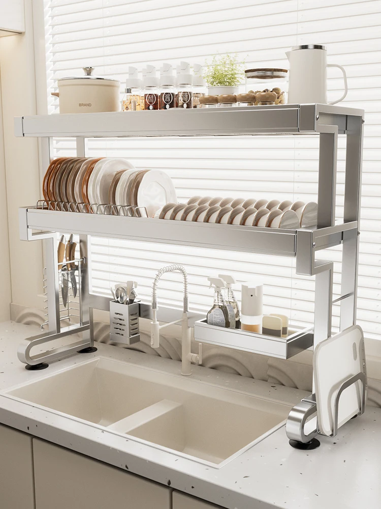 

Kitchen Sink Di Drainer Ra Stainl Steel Bowl Di Storage Organizer Multi-Function Utensil Holder Sink elf