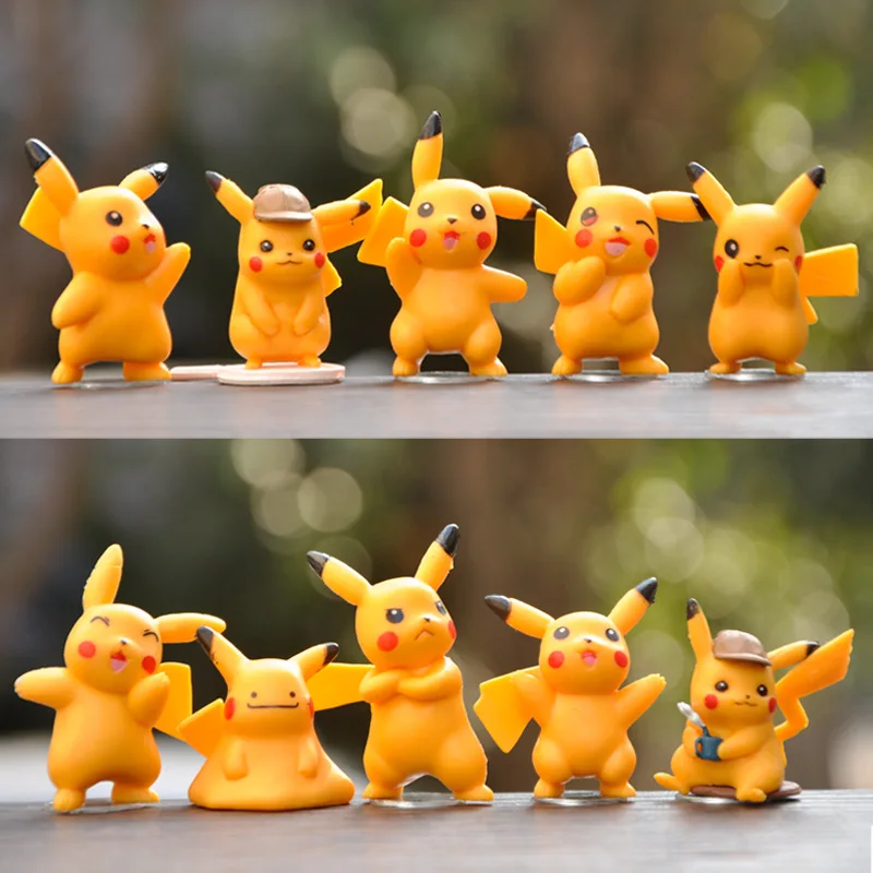 10 sztuk/zestaw Pokemon Pikachu figurki zabawki DIY kieszonkowy potwór pcv model kolekcjonerski zabawki dla dzieci urodziny zabawki prezenty