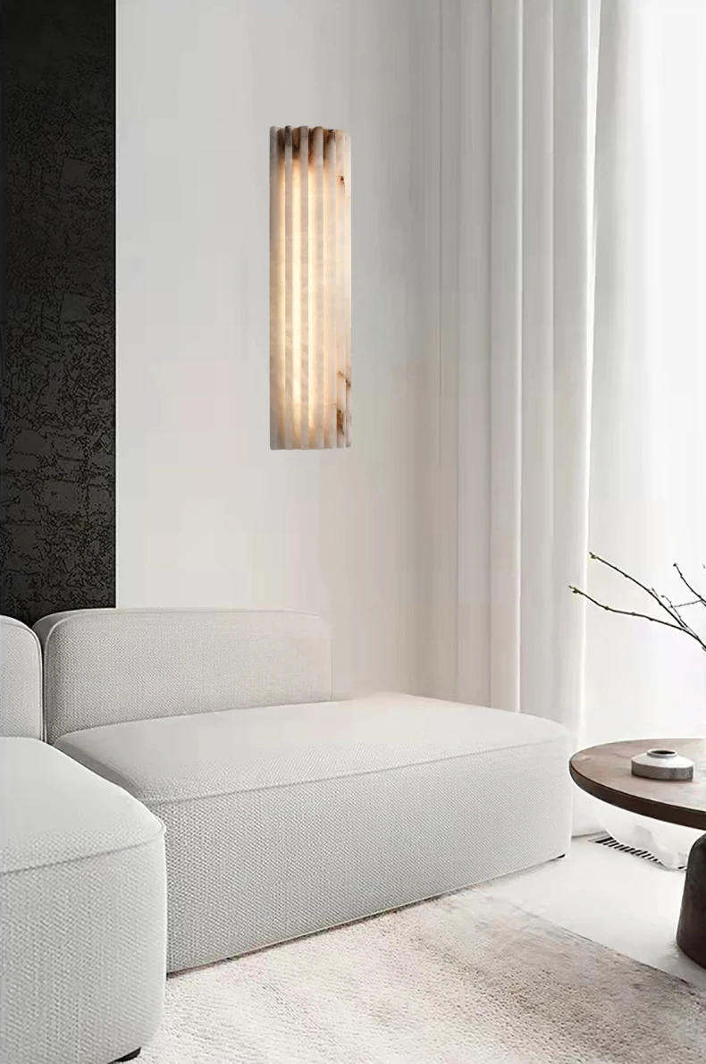 Creative Real Marble LED Wall Lamp Art Deco Room Sconce