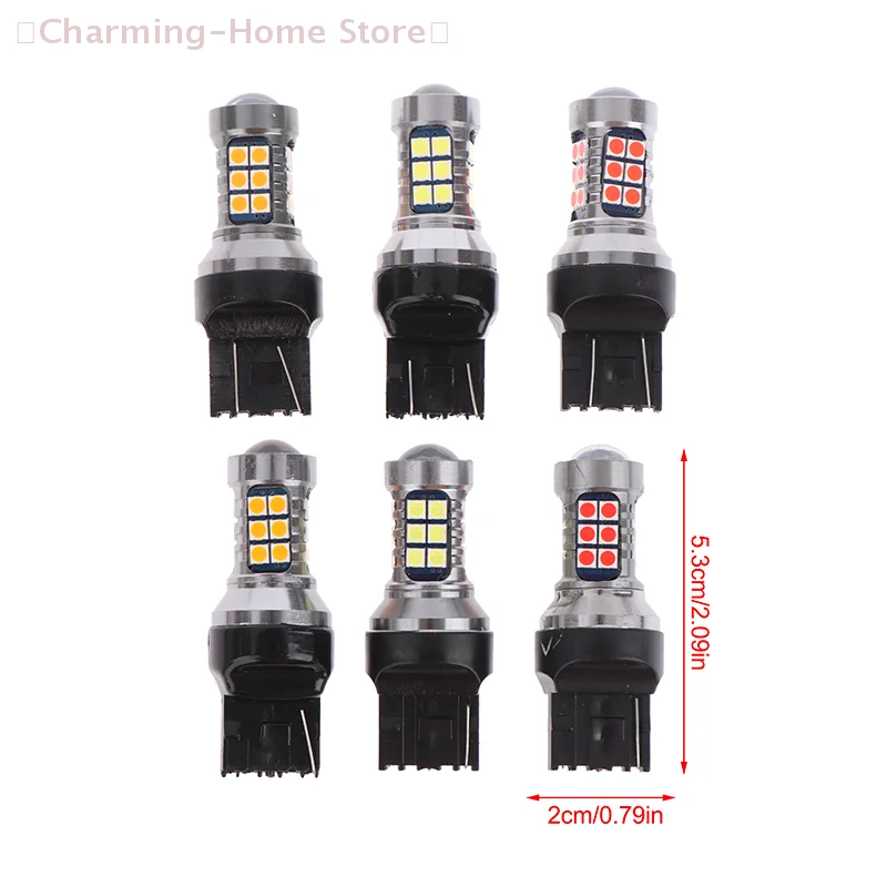 【M】1 قطعة T20 LED 7440 7443 Led WY21W W21W Led لمبات سيارة LED لمبات مصباح إشارة T20 27SMD 3030 احتياطية الفرامل عكس وقوف السيارات