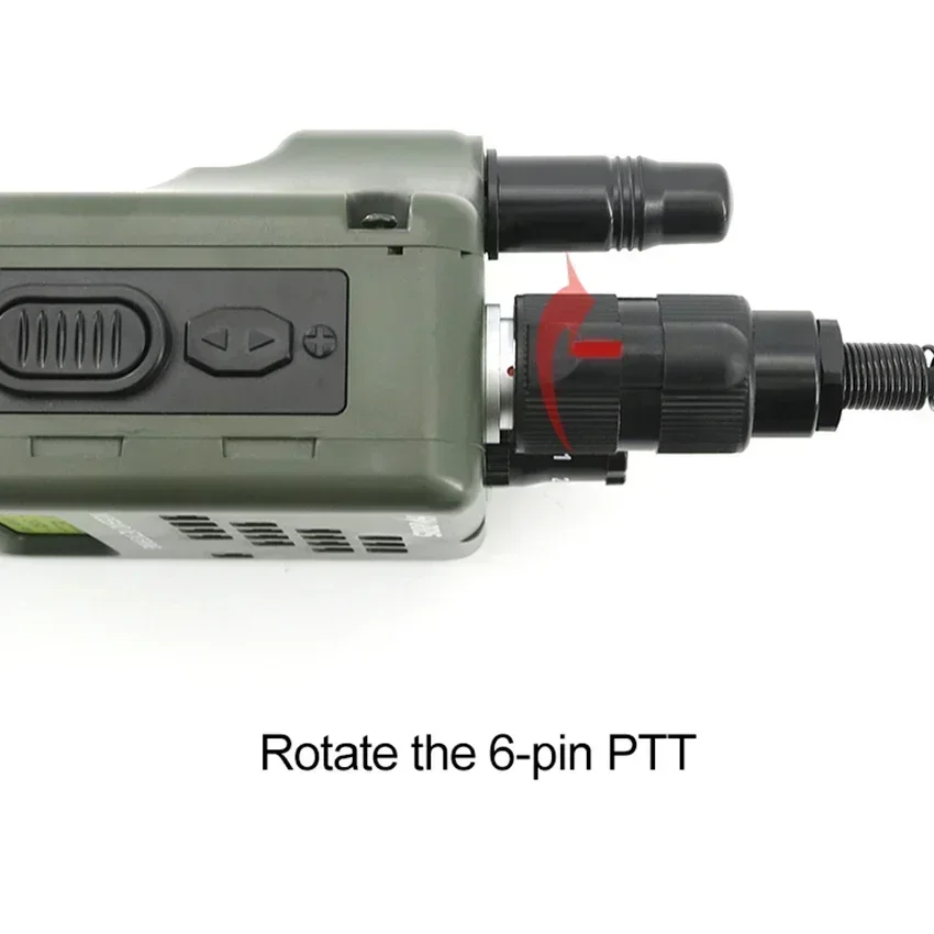 Altavoz táctico de mano Ptt de 6 pines, micrófono, adaptador deportivo táctico militar Airsoft para walkie-talkie PRC152 PRC148 PRC163