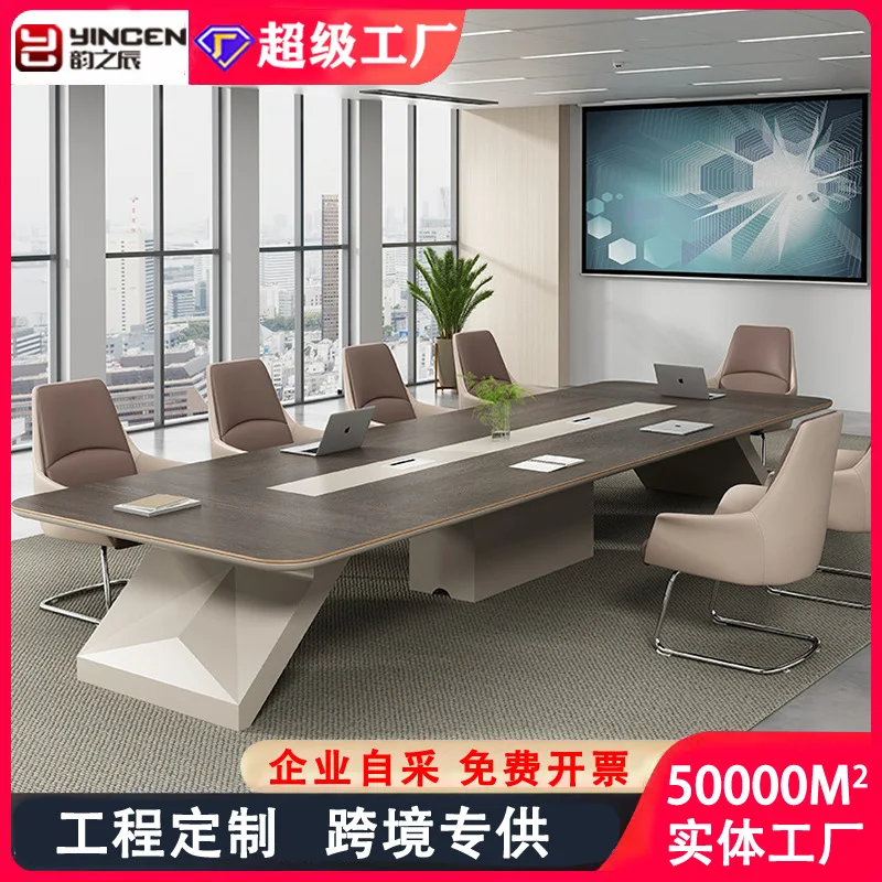 

Painted Large Simple Curved Conference Table Long Table And Chair Combination Simple Modern Large And Small Negotiation Room Rec