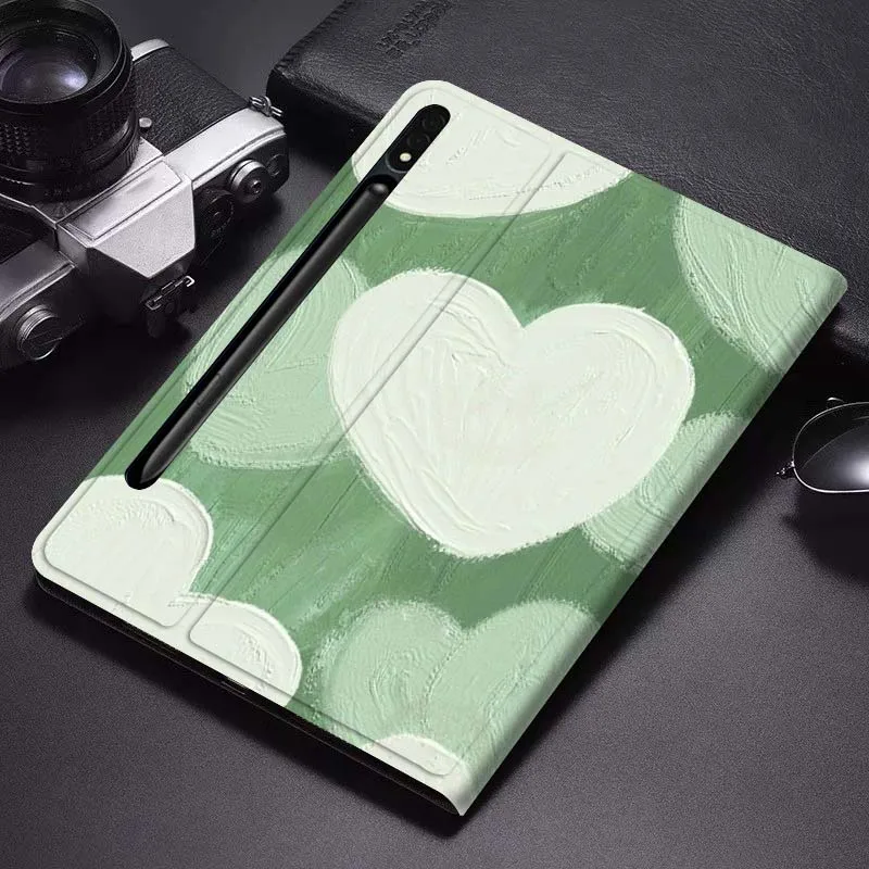 

Cute Heart Pattern Art For Samsung Galaxy Tab S6 S7 S8 S9 S10 FE Plus Lite Soft Flexible Support Tablet Case Gift