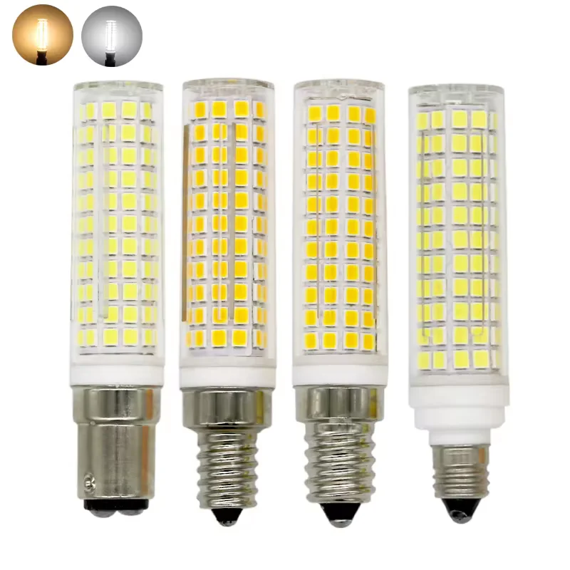 

BA15D E11 E12 E14 Dimmable LED Lights Mini 136 LEDs Ceramics Corn Bulbs 15W Replace 150W Halogen Lamps 220V For Home Chandelier