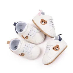 Fashion Baby Shoes 2024 New Infant PU First Walkers Rubber Sole Kids Sneakers Cute Cartoon Newborn Casual Shoes For Boys Girls