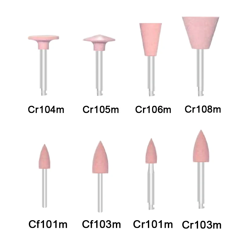100pcs/set Pink Dental Silicone Grinders for Ceramics Burs for Polishing Medium Polishing Burs Kit Dentist Tools