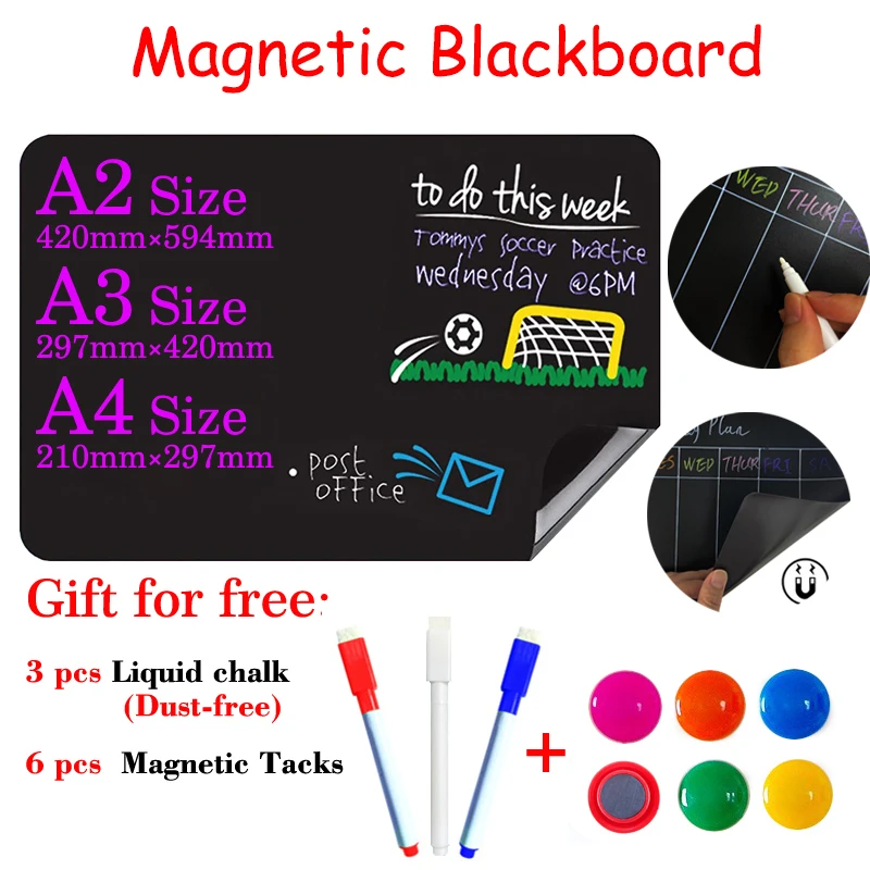 reutilizavel magnetic dust blackboard frigorifico adesivo home message board mensagem chalk board 01