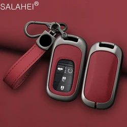 Leather Car Remote Key Case Fob Cover Protector Holder Shell For Honda Civic Accord HR-V CR-V CRV 2022 2023 Keychain Accessories