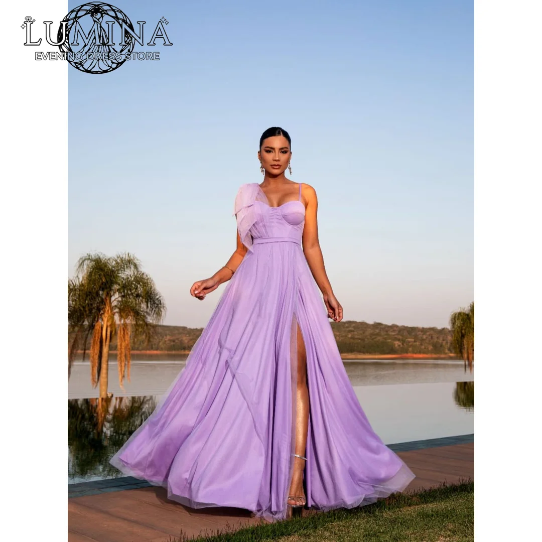 

Lumina One Shoulder Elegant Guest Wedding Dresses and Evening Dresses 2026 Luxury Custom Made Line A Slit Woman Elegant Dress