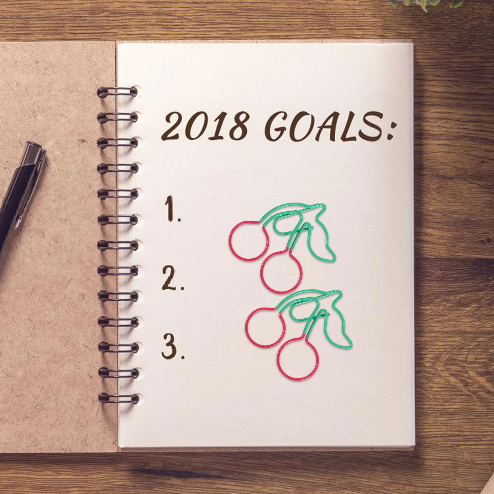 20 قطعة من مشابك الورق المعدنية على شكل الكرز، علامة مرجعية لطيفة للصفحة المزخرفة للمكتب والمدرسة والمنزل ومستلزمات مكتبية للمعلمين #5