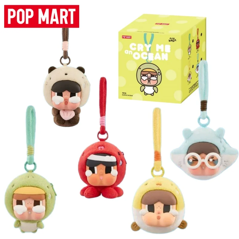 

New POP MART Crybaby Cry Me An Ocean Series Earphone Bag Blind Box Cute Backpack Pendant Decoration Doll Girl's Birthday Gift