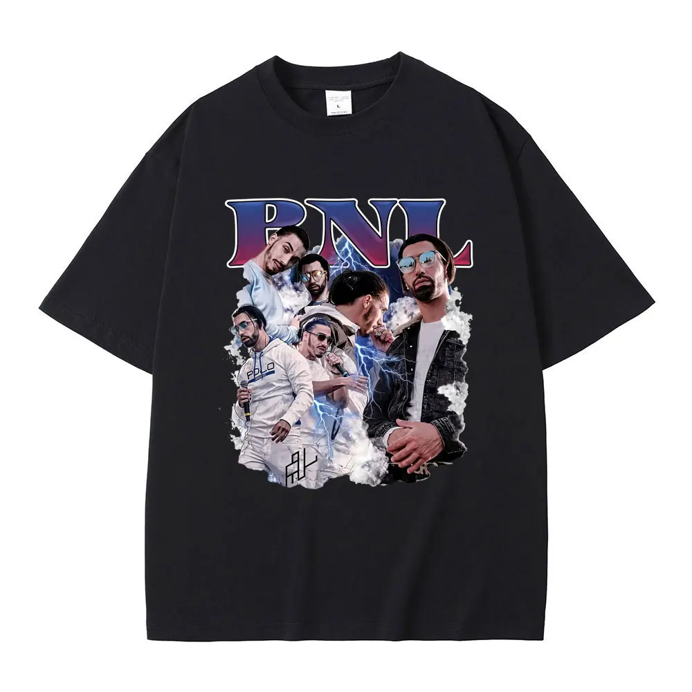 Le Monde Chico T Shirts French Rapper PNL Album Graphic Print T-shirt Men Women Hip Hop Fashion Oversized Short Sleeve T-shirts
